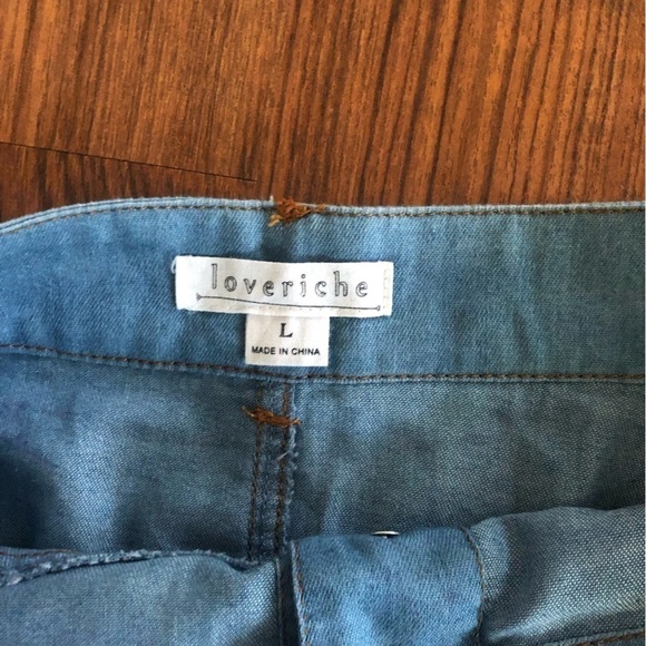 JEAN skirt button down floral size large - Picture 3 of 4